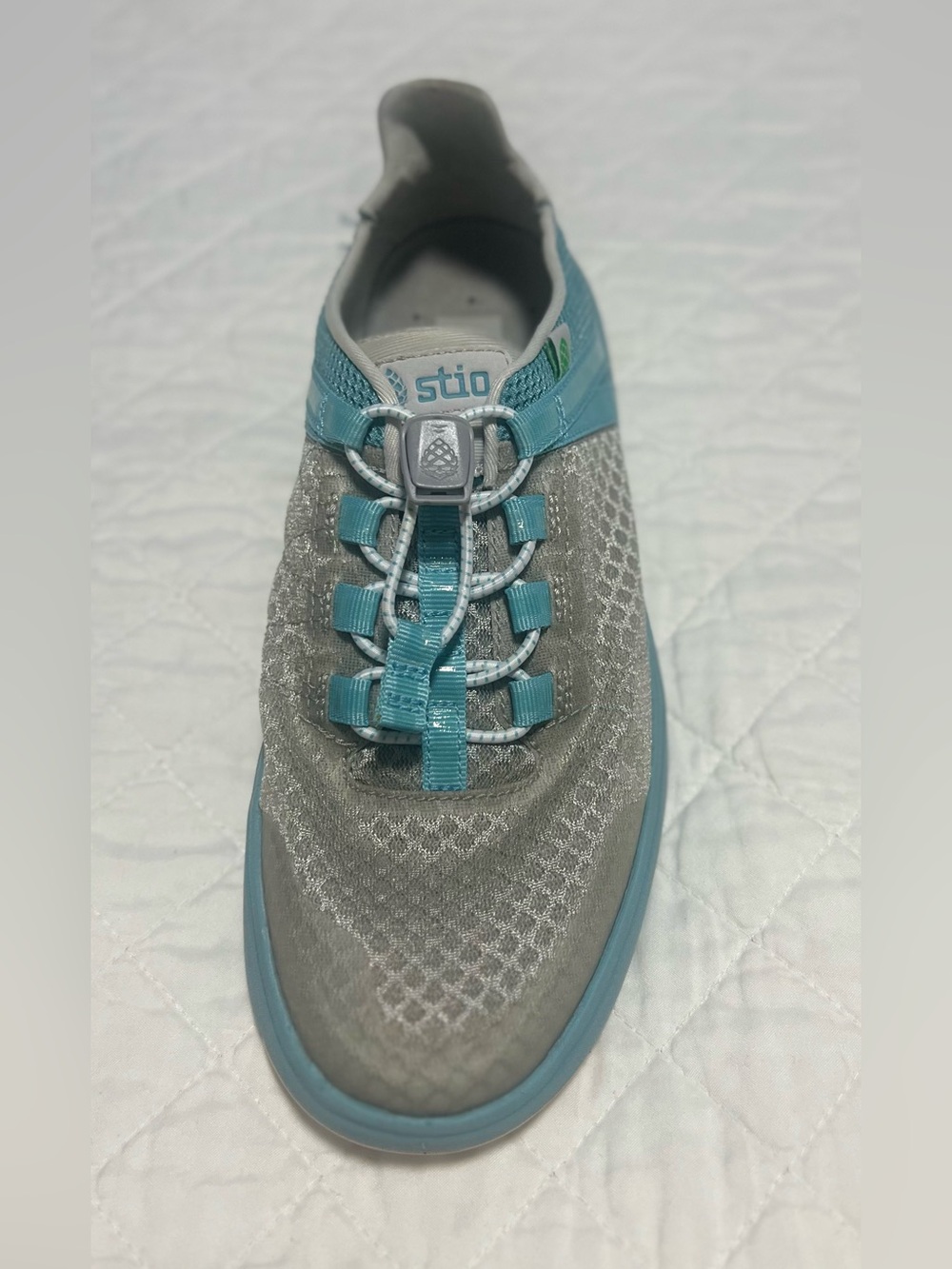 Stio Gray Teal Mesh Bungee Lace Outdoor Casual Shoes Size